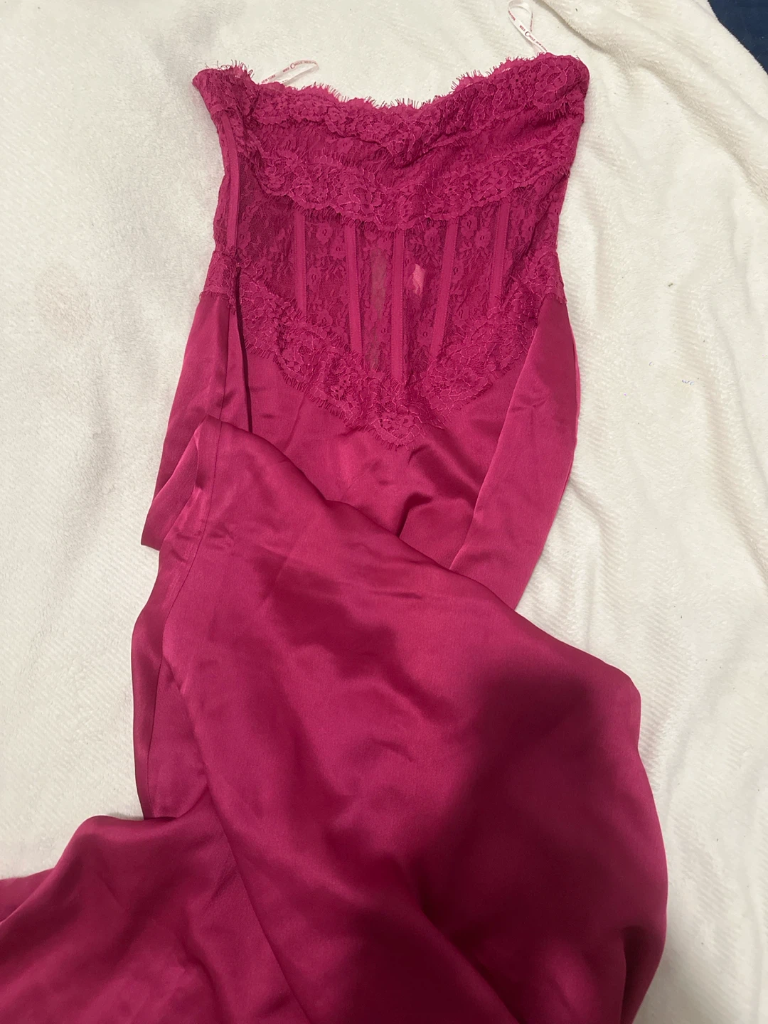 Miss Circle Hot Pink Satin Corset Dress