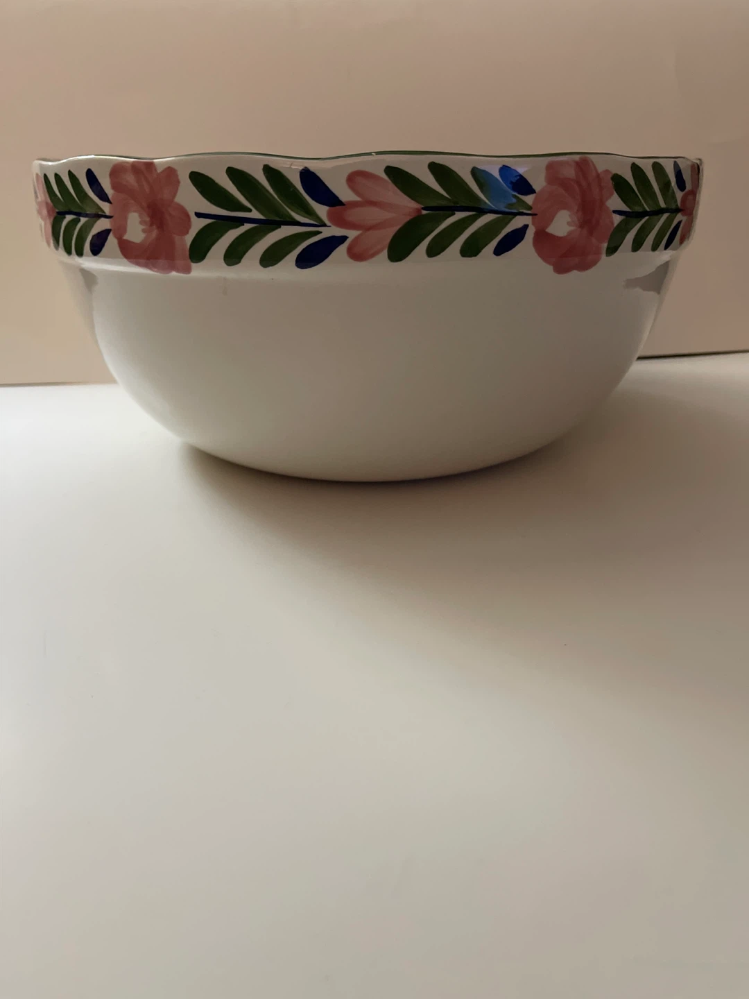 Large Floral Ceramic Serving Bowl - photo 2
