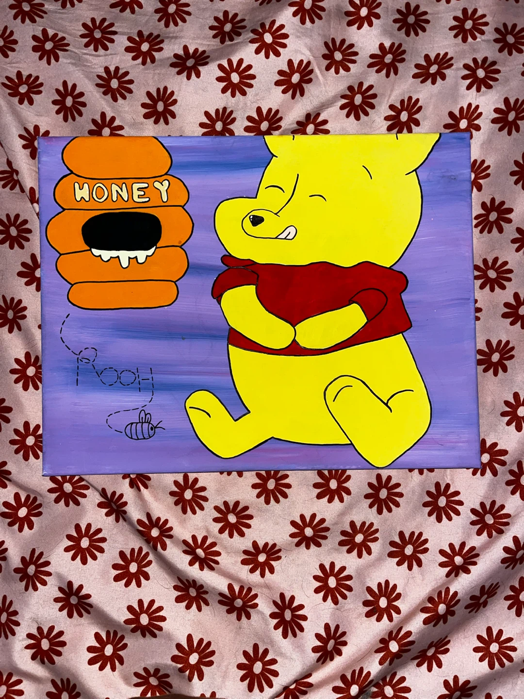 Hand-painted Winnie the Pooh Canvas Art