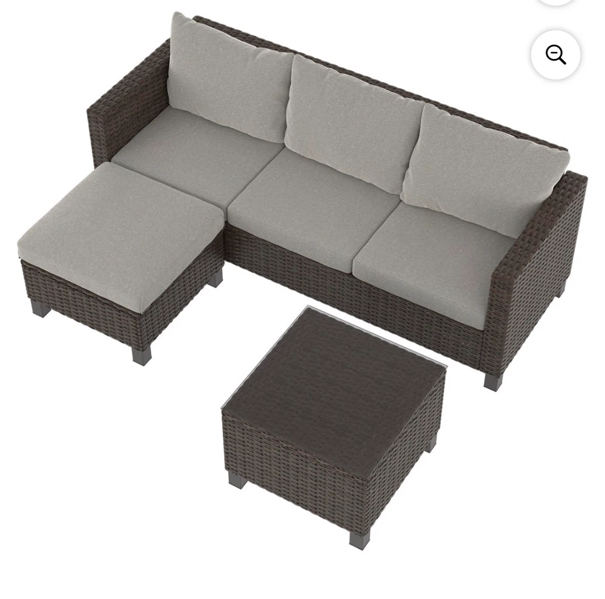 Brand New Outdoor Wicker Sofa Set with Ottoman and Storage Table - photo 3