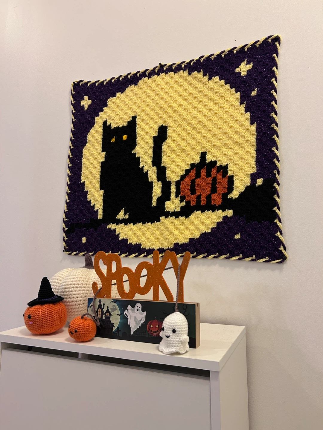 Large Handmade Crochet Halloween Wall Hanging - photo 2