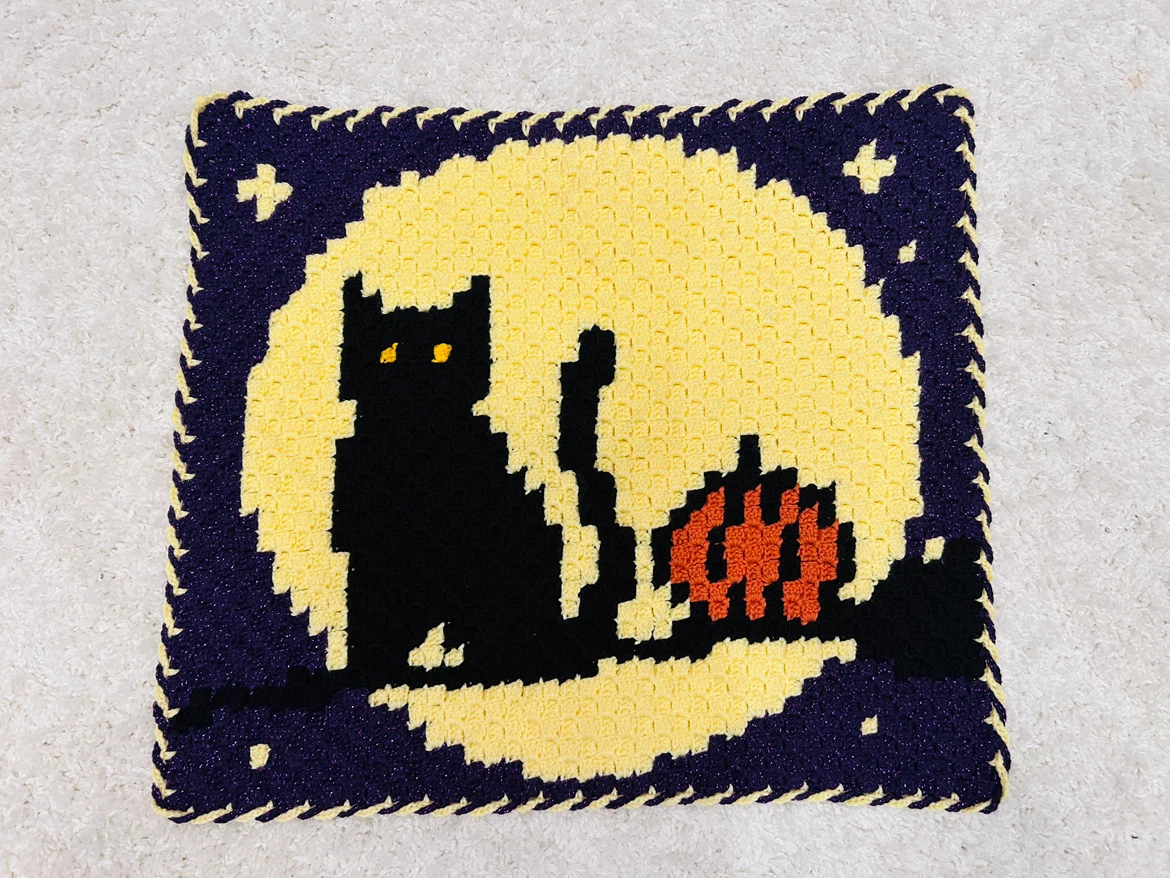 Large Handmade Crochet Halloween Wall Hanging - photo 3