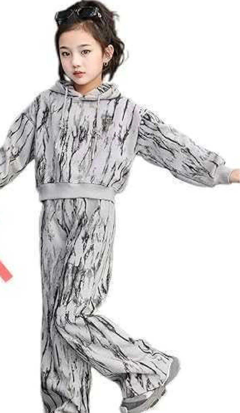 Girls Two-Piece Hoodie and Pants Set