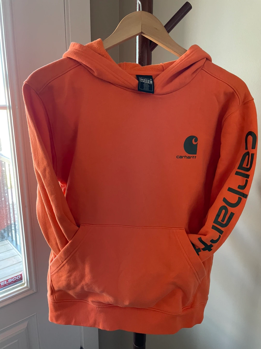 Youth Carhartt Hoodie Orange Size Large