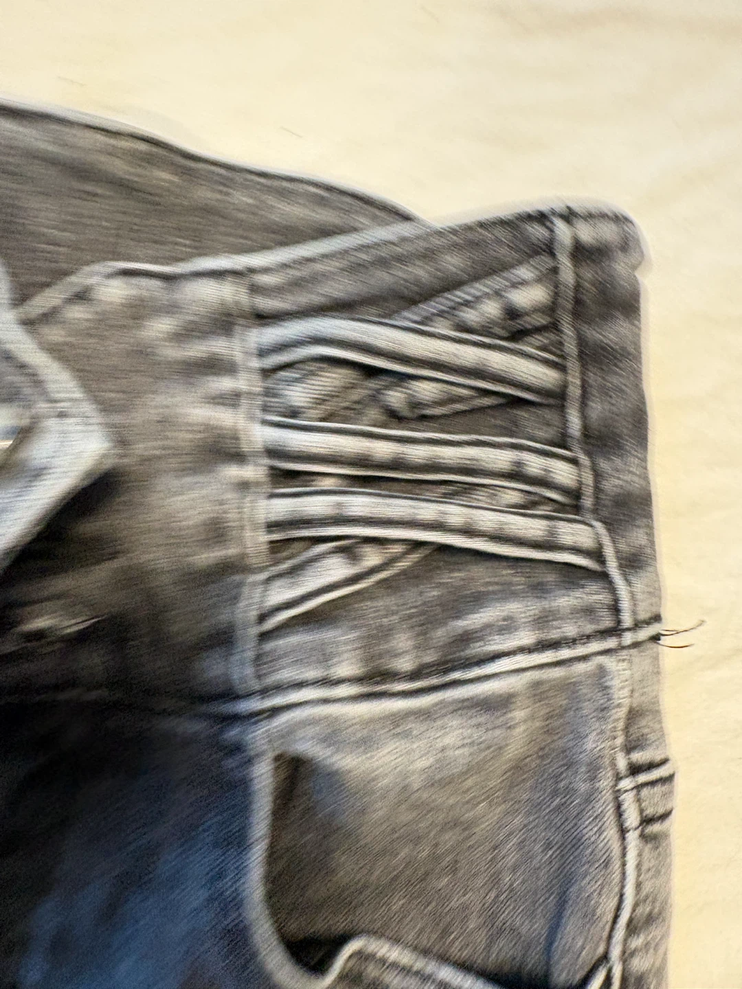 High-Waisted Grey Denim Jeans - photo 2