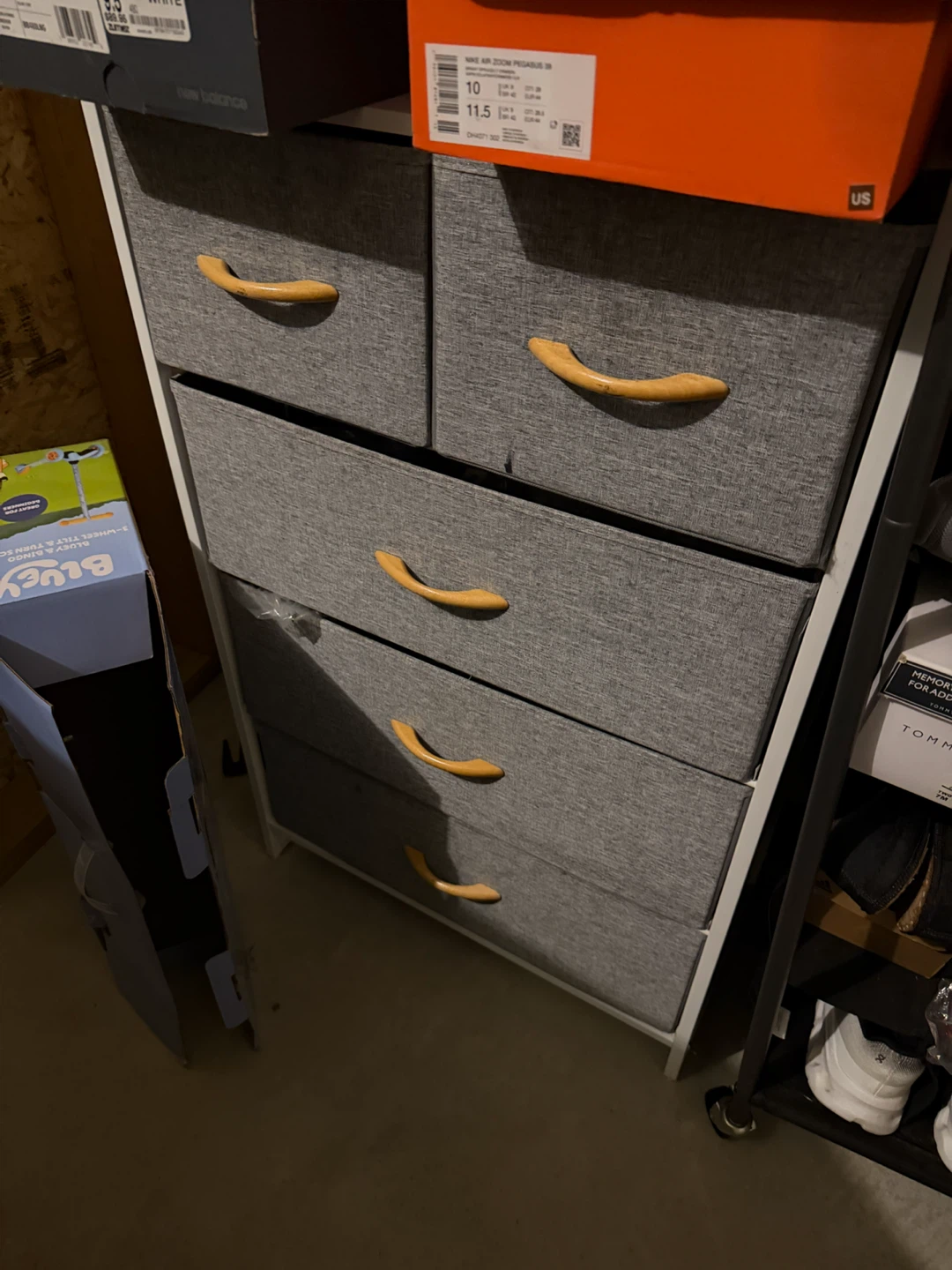 Gray Fabric Storage Dresser with Wood Handles - photo 2