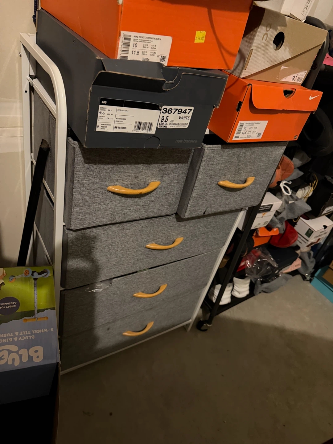 Gray Fabric Storage Dresser with Wood Handles - photo 3