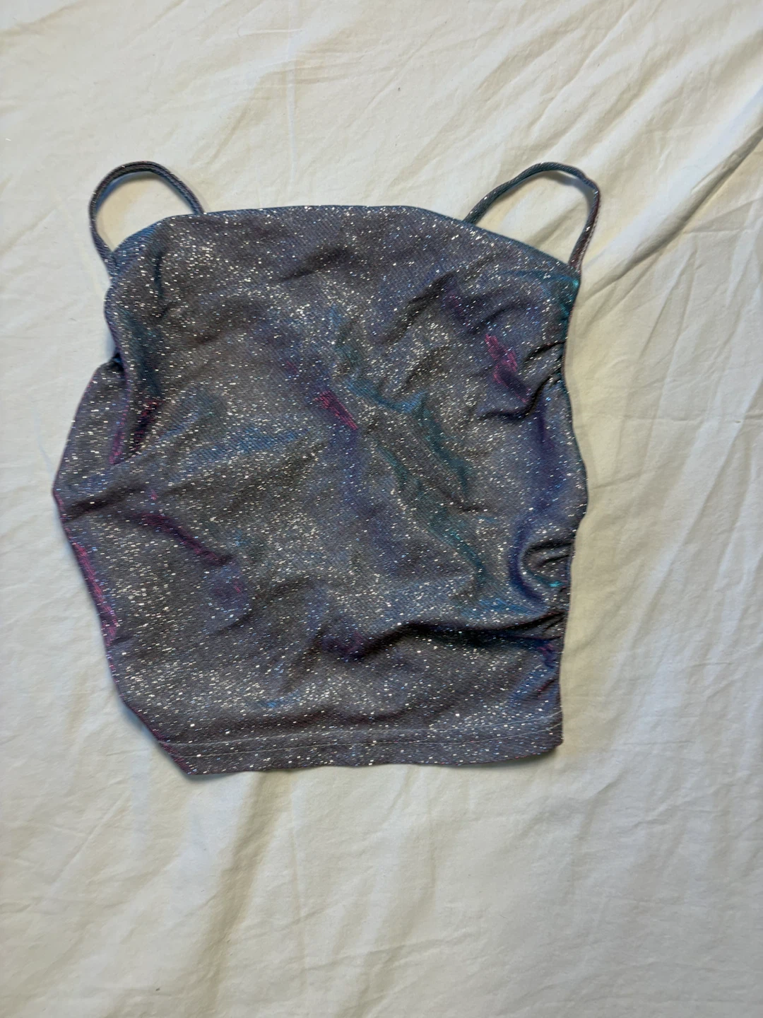 Cider Purple Glitter Sparkle Crop Top