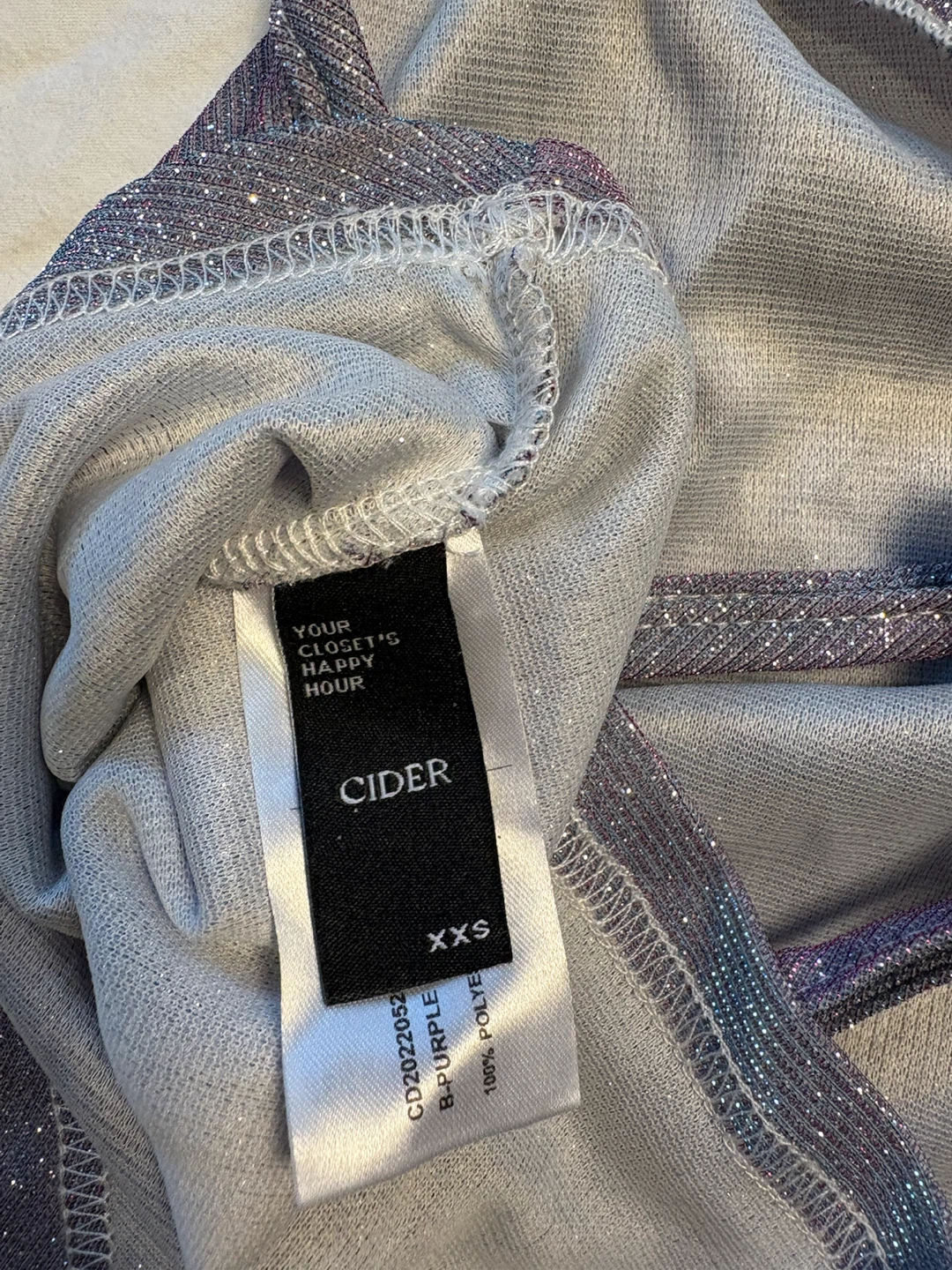 Cider Purple Glitter Sparkle Crop Top - photo 3