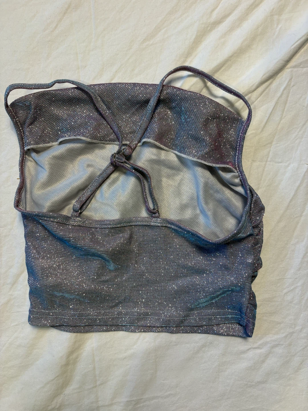 Cider Purple Glitter Sparkle Crop Top - photo 4