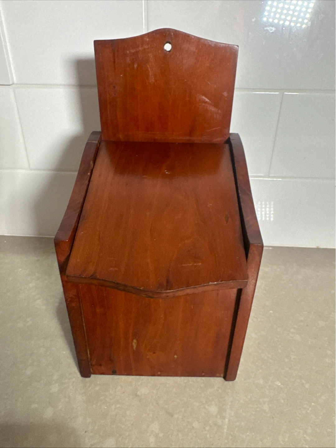 Vintage Wall Mounted Wooden Storage Bin