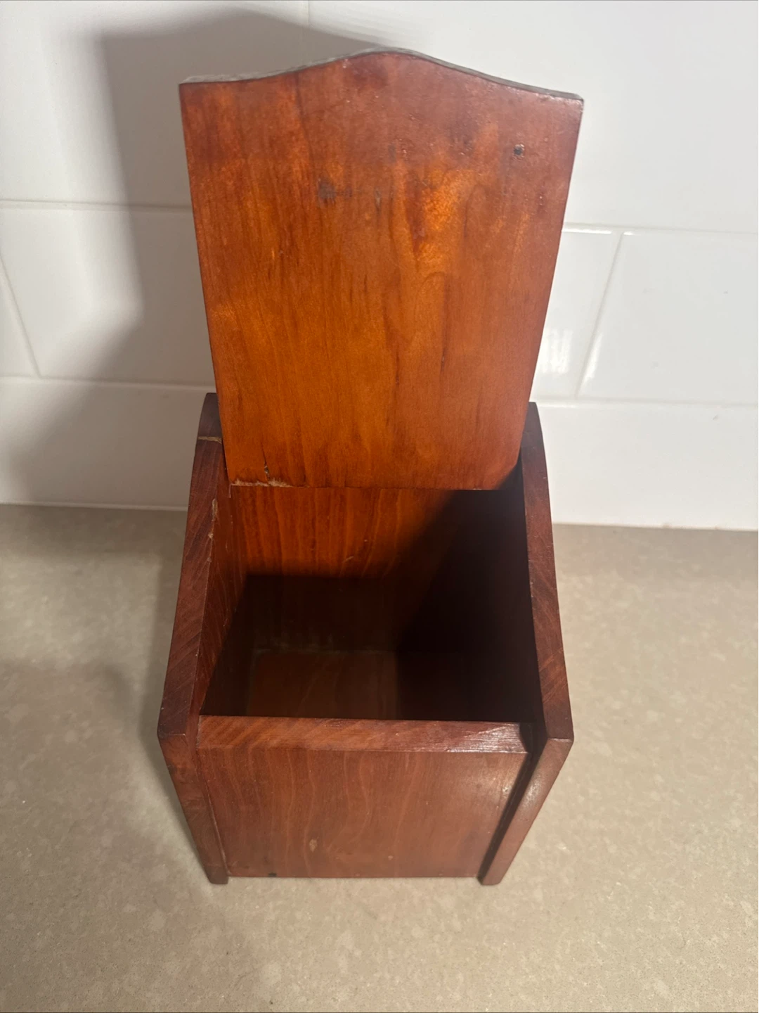 Vintage Wall Mounted Wooden Storage Bin - photo 4