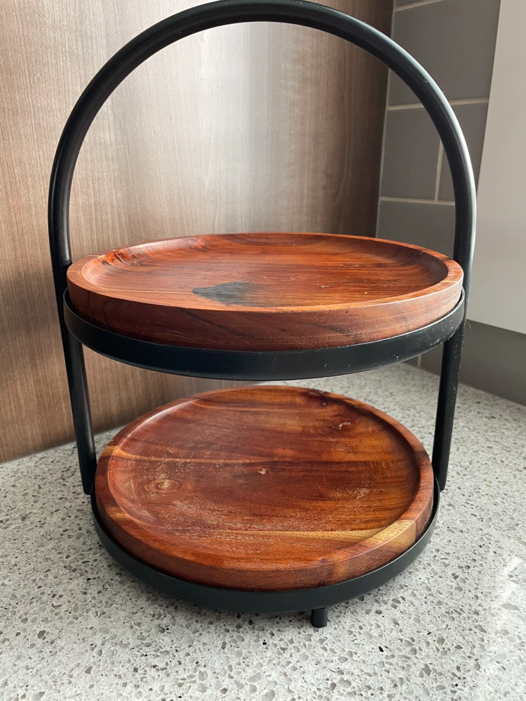Bee & Willow Two-Tier Wood Serving Tray