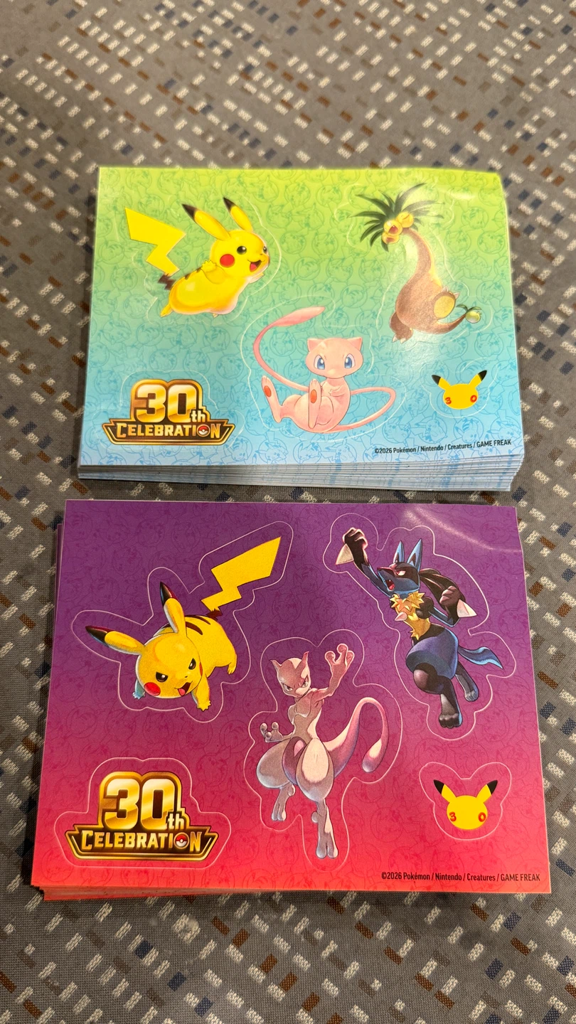 50 Pokemon 30th Anniversary Sticker Set
