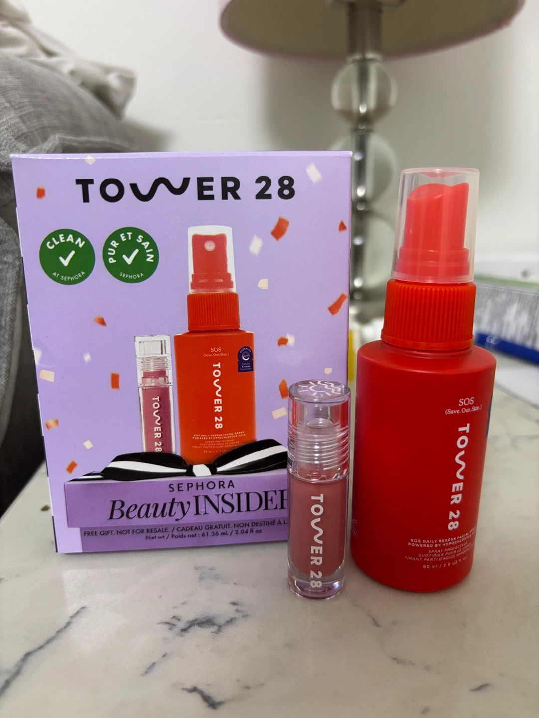 Sephora birthday set-Tower 28 SOS facial spray & lip jelly