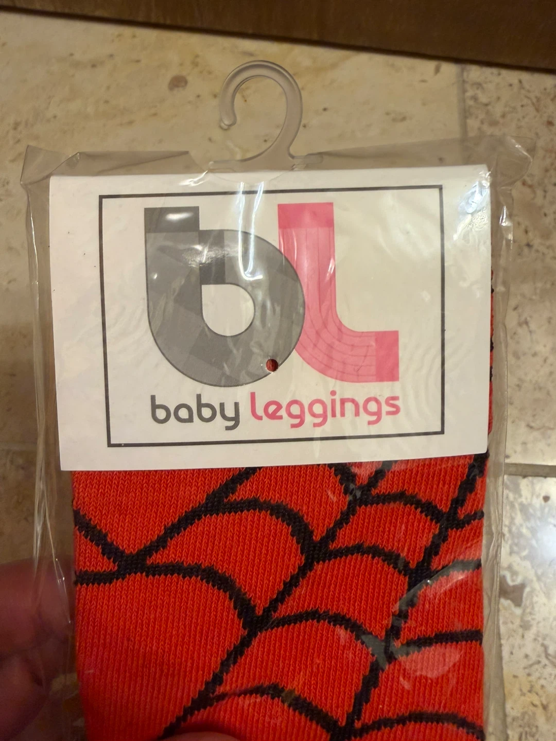 Baby Leggings Orange Spider Web Pattern - photo 2