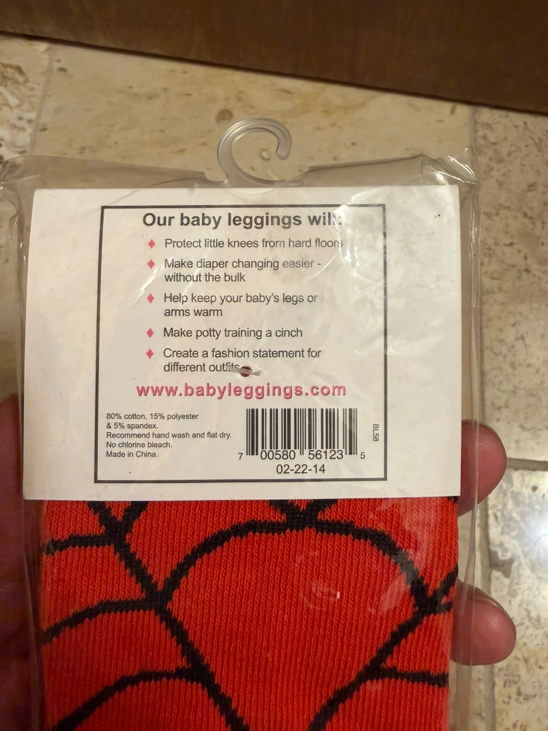 Baby Leggings Orange Spider Web Pattern - photo 3