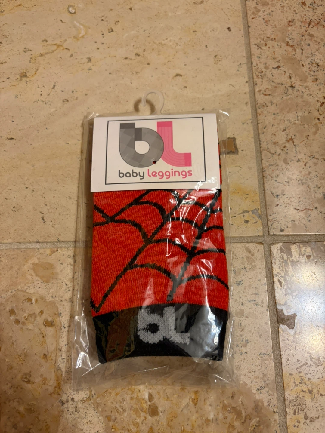 Baby Leggings Orange Spider Web Pattern
