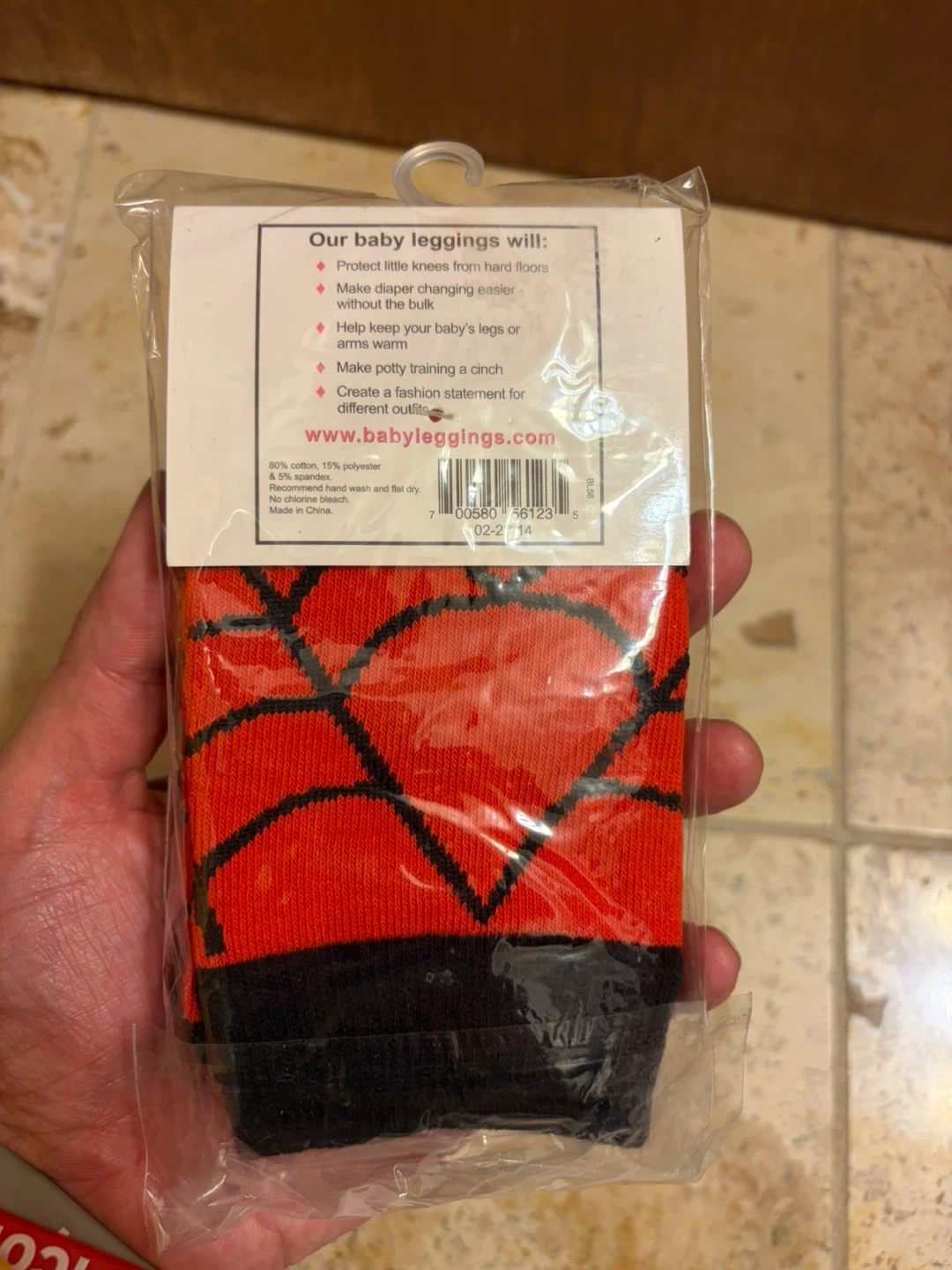 Baby Leggings Orange Spider Web Pattern - photo 4