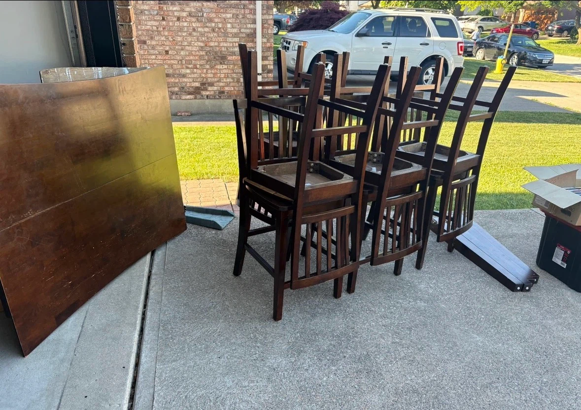Dark hardwood Dining Table with 8 chairs