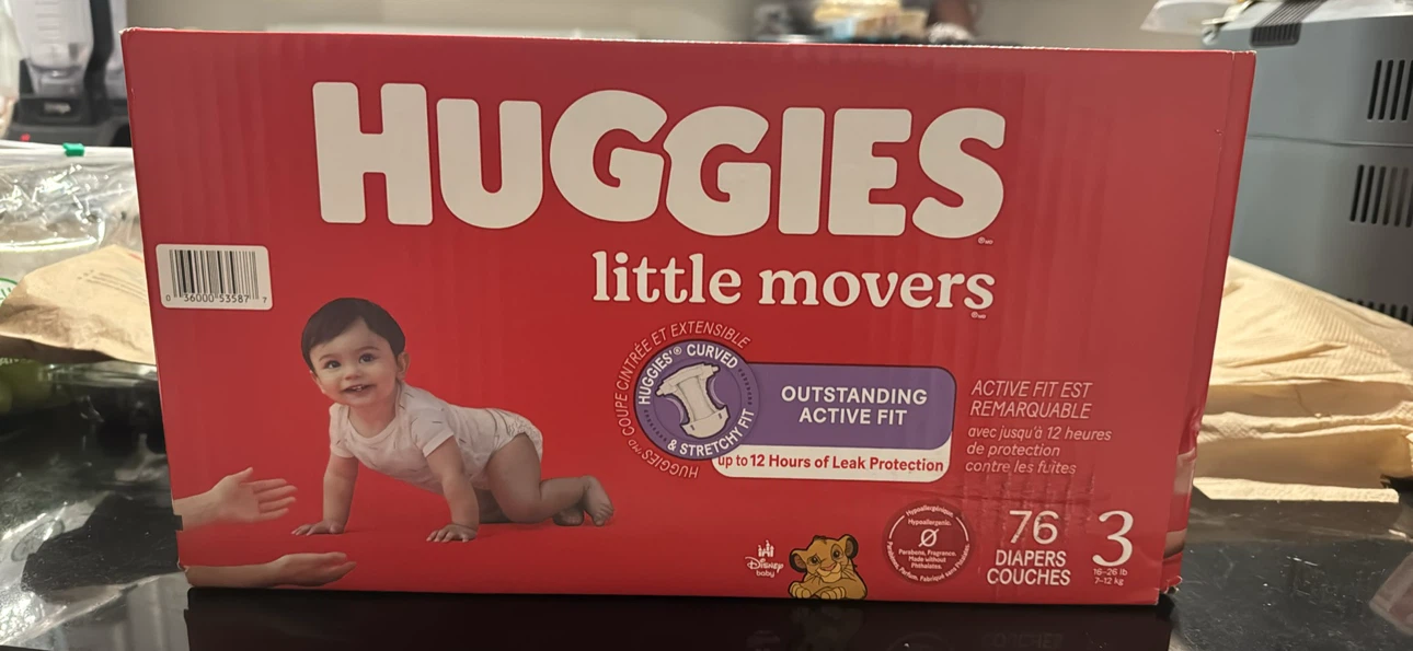 New Huggies Little Movers Size 3 Diapers - 76 Count