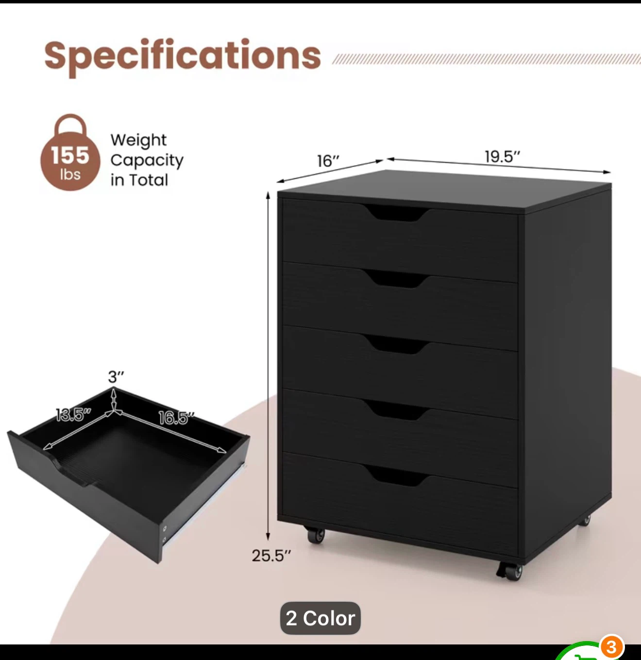 5 drawer cabinet