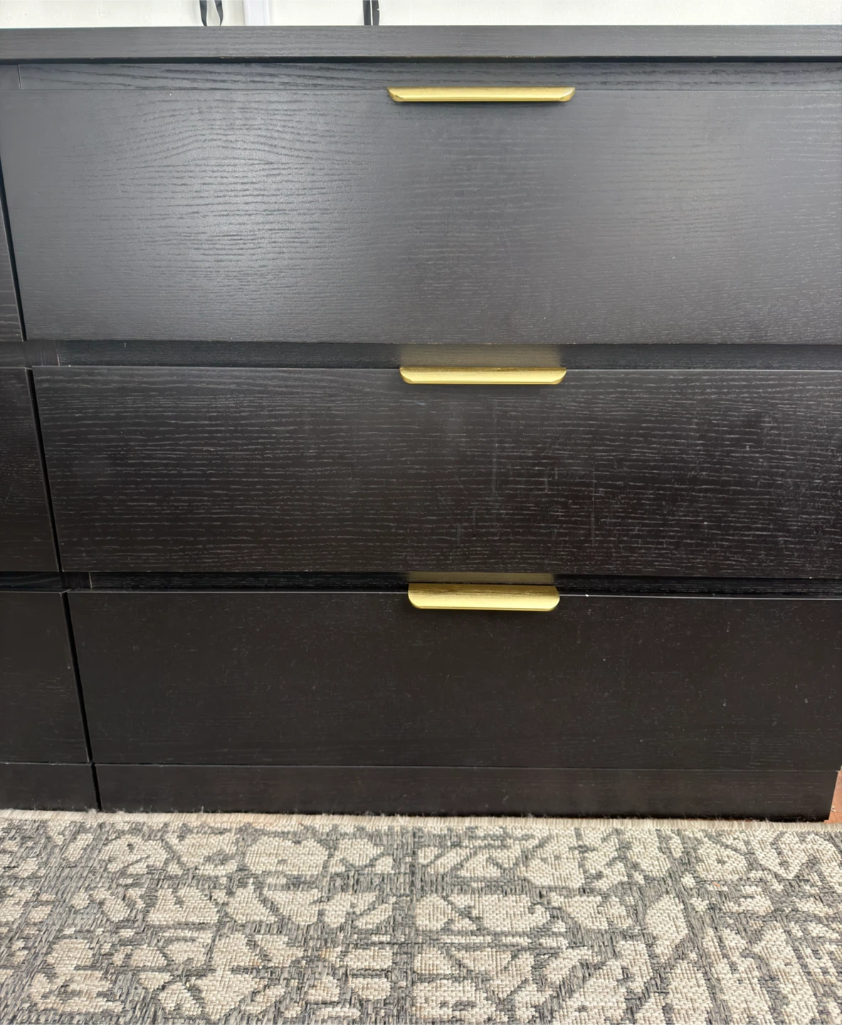 Black 6-Drawer Dresser with Gold Handles - photo 2