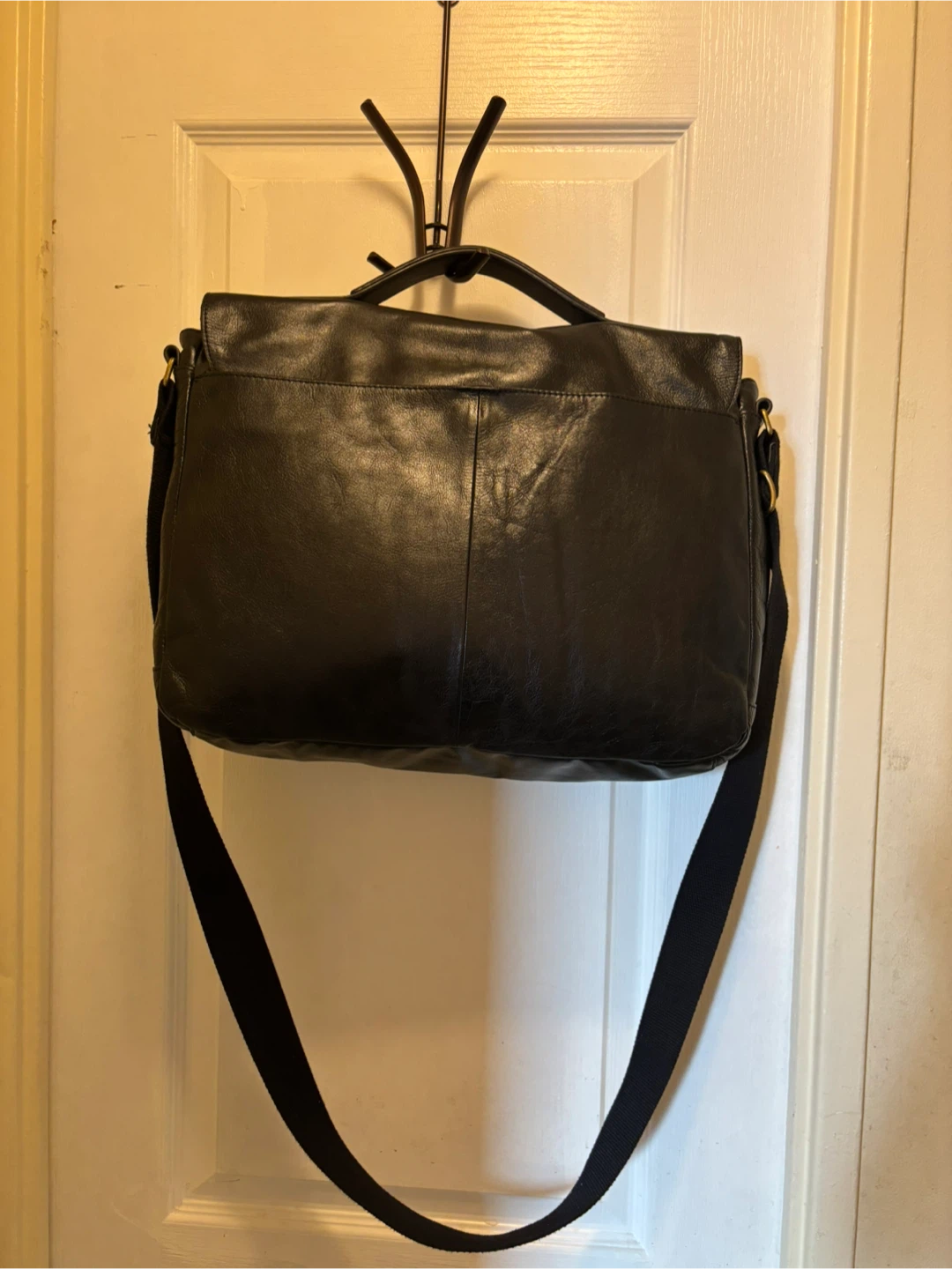 Fossil Black Leather Messenger Bag - photo 2