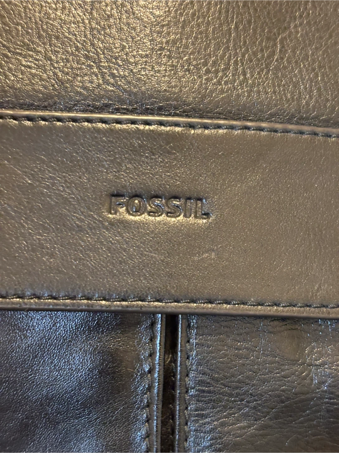 Fossil Black Leather Messenger Bag - photo 3
