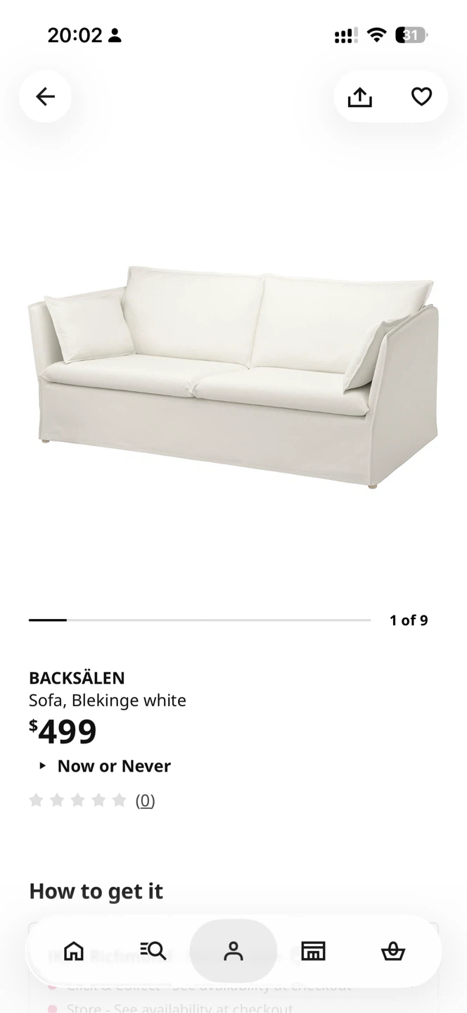 IKEA BACKSÄLEN Sofa in Blekinge White - photo 2
