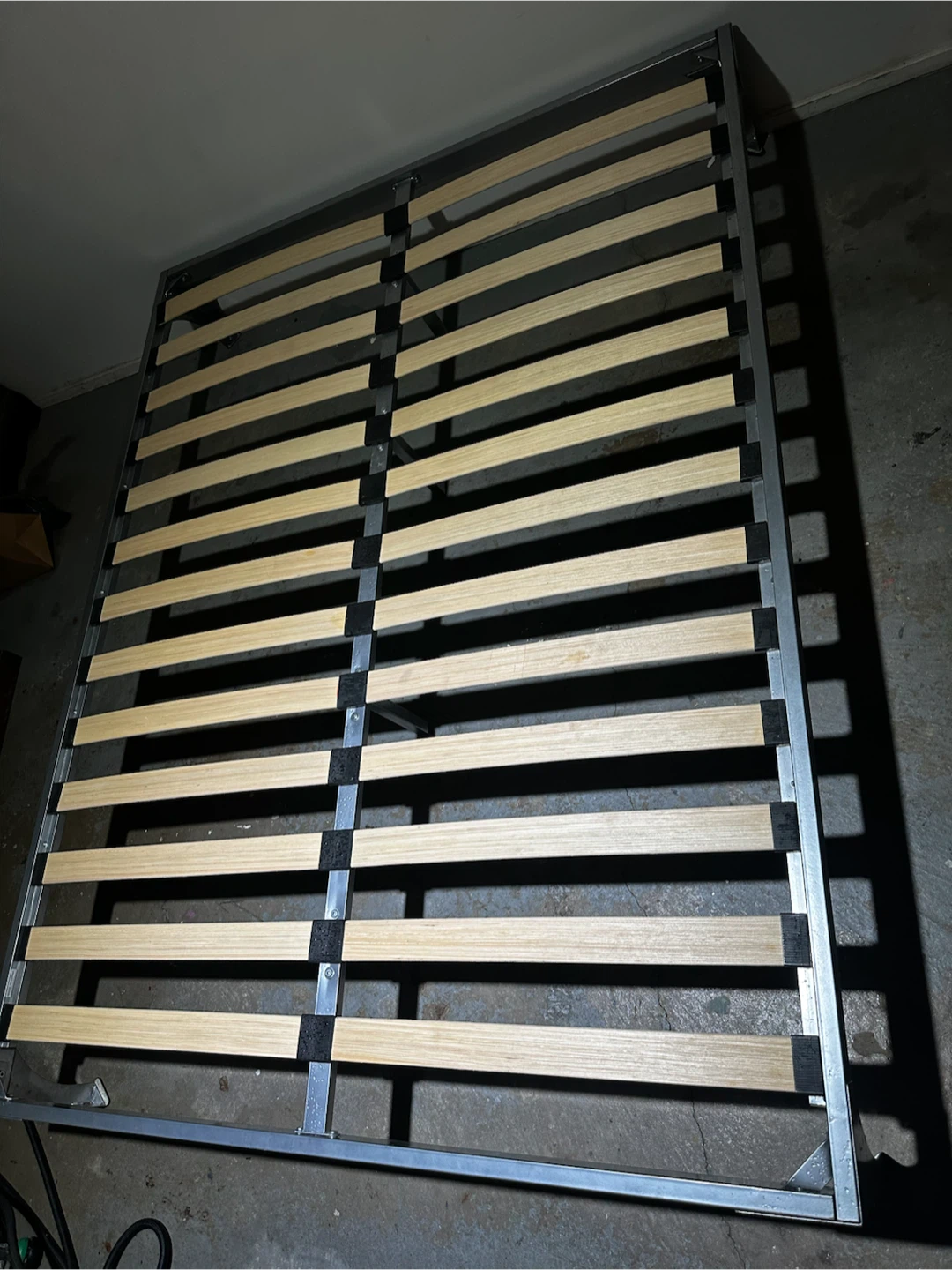 Double Metal Bed Frame with Wooden Slats - photo 2