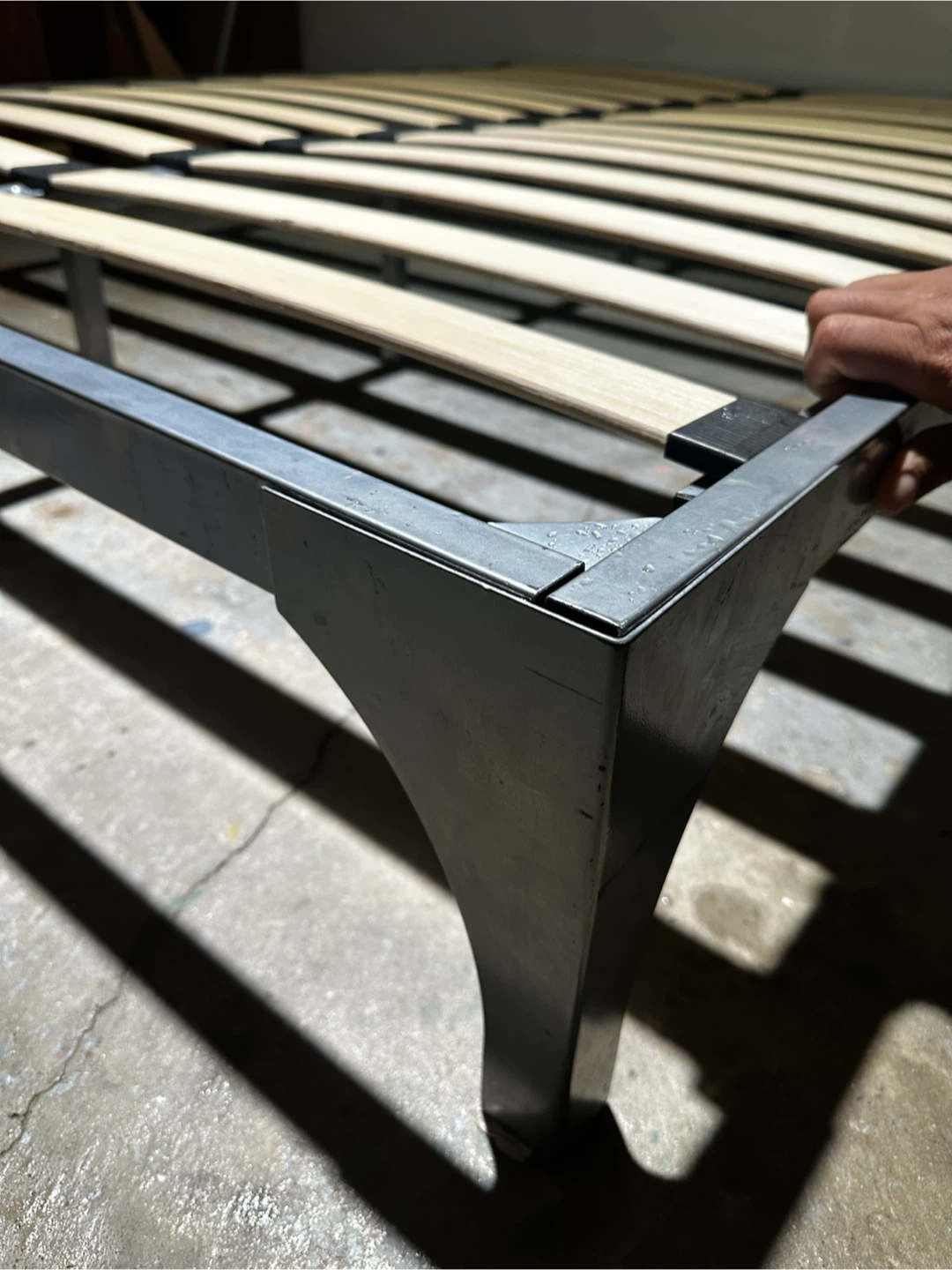 Double Metal Bed Frame with Wooden Slats - photo 5