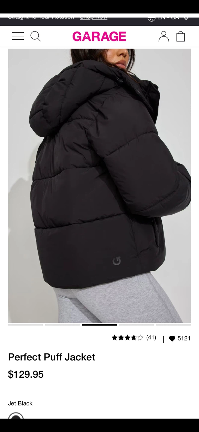 Garage Perfect Puff Jacket in Jet Black