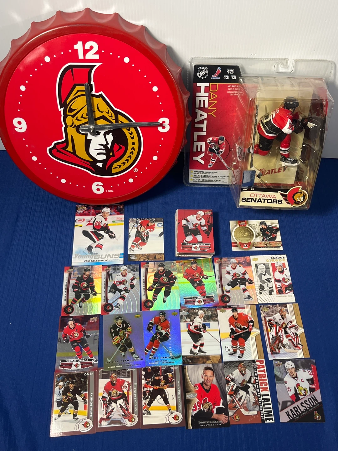 NHL Senators Fan Cave Set Sealed Figure+Free Cards & Clock