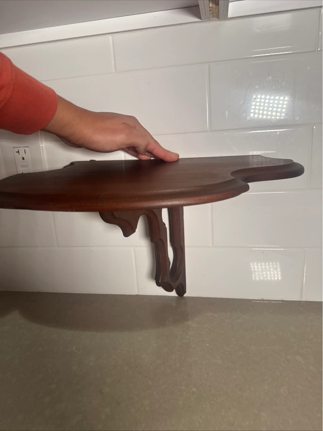 Vintage Wall Mounted Wooden Shelf - photo 3