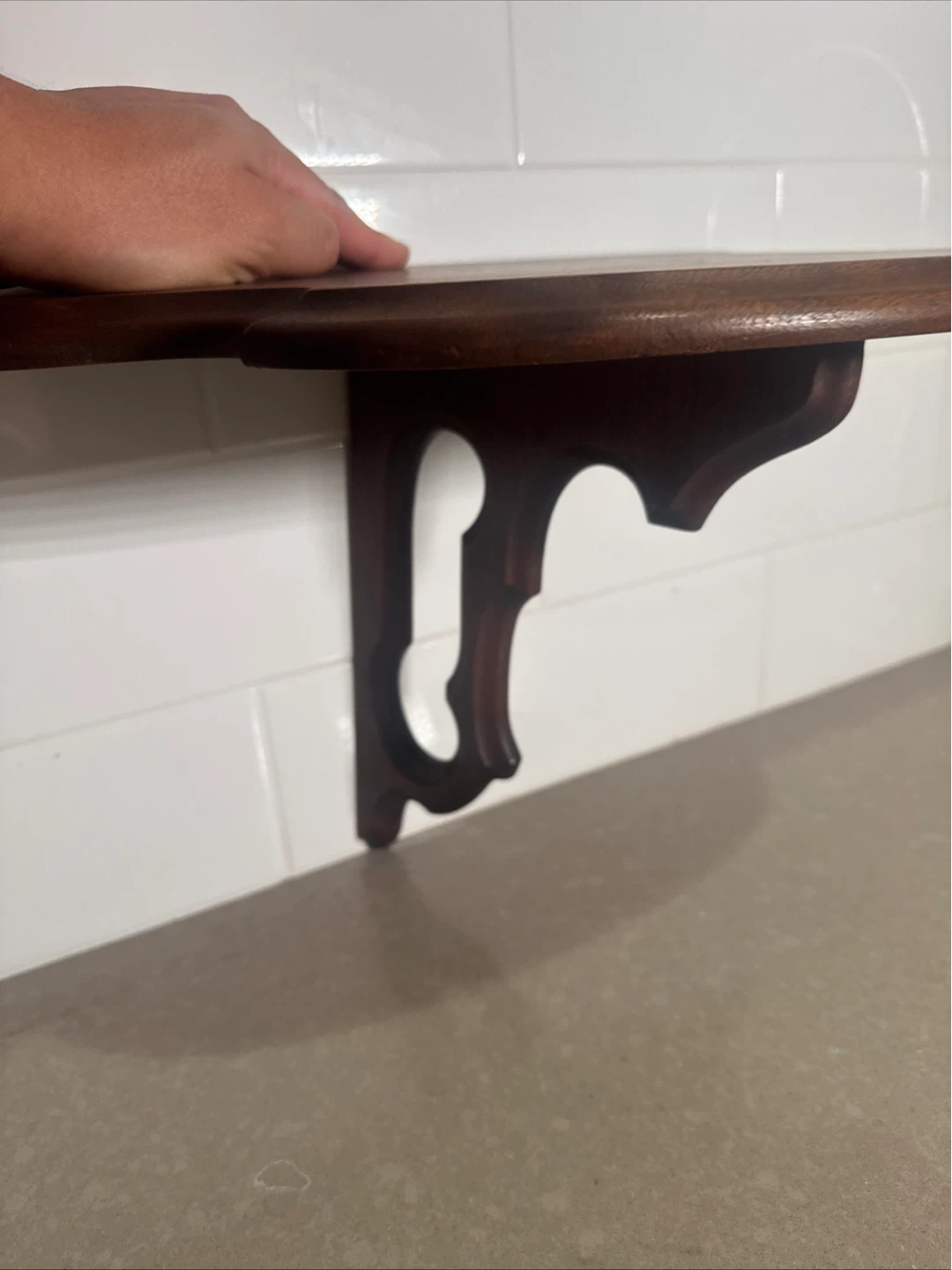 Vintage Wall Mounted Wooden Shelf - photo 2