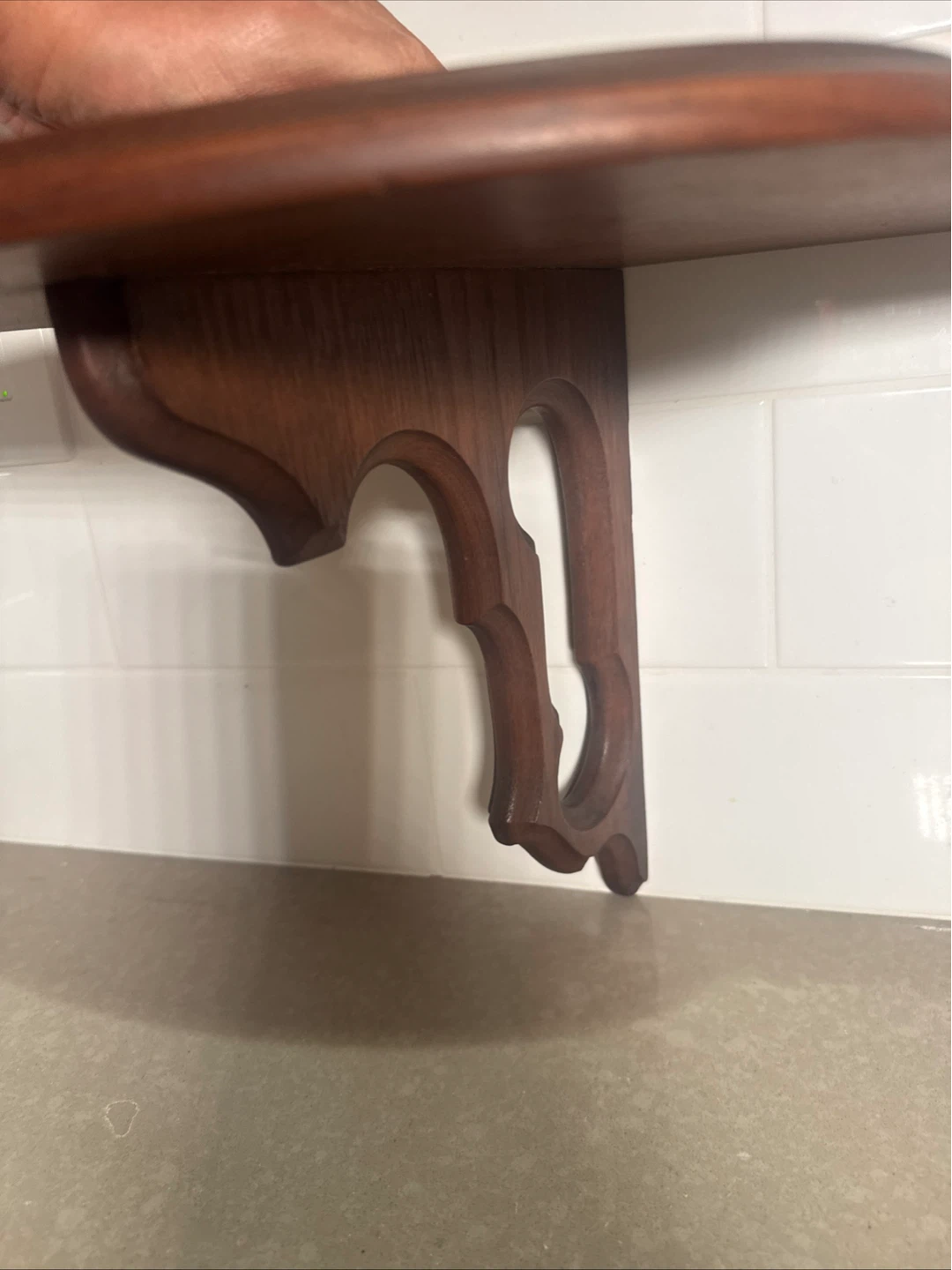 Vintage Wall Mounted Wooden Shelf - photo 4