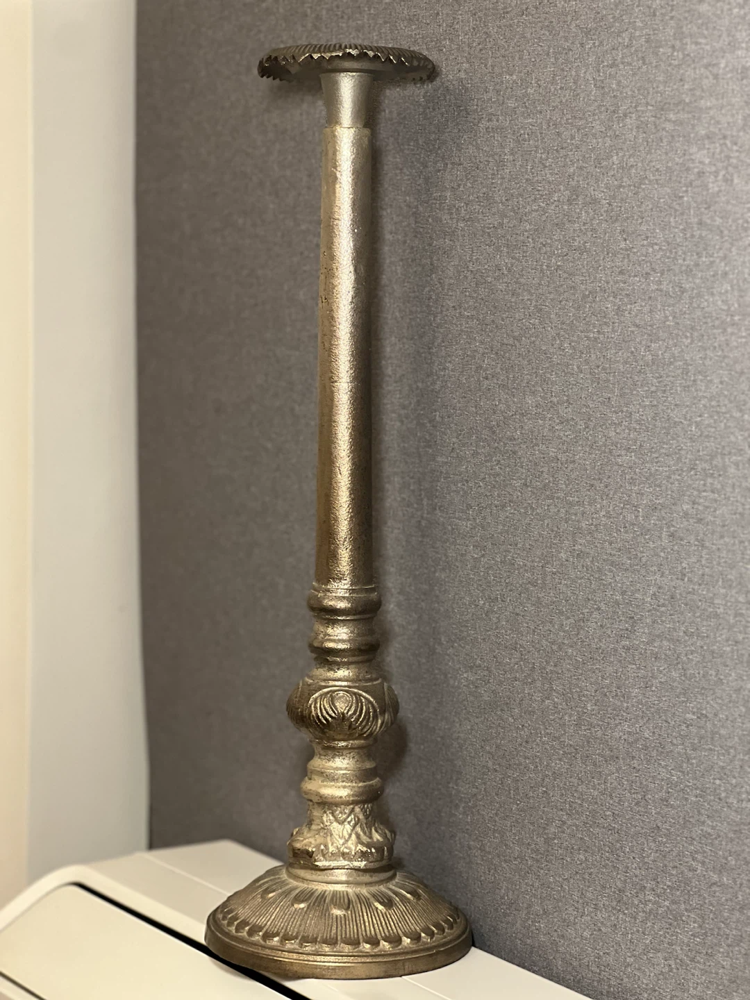 19” Vintage-Style Silver/Pewter Tone Candlestick Modern Decor