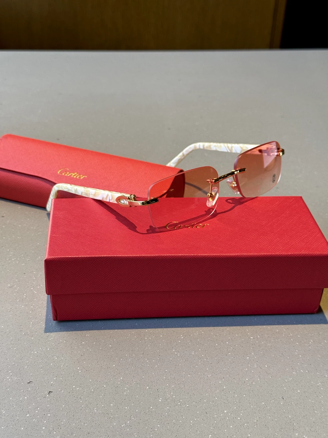Cartier rimless sunglasses with red case - photo 2
