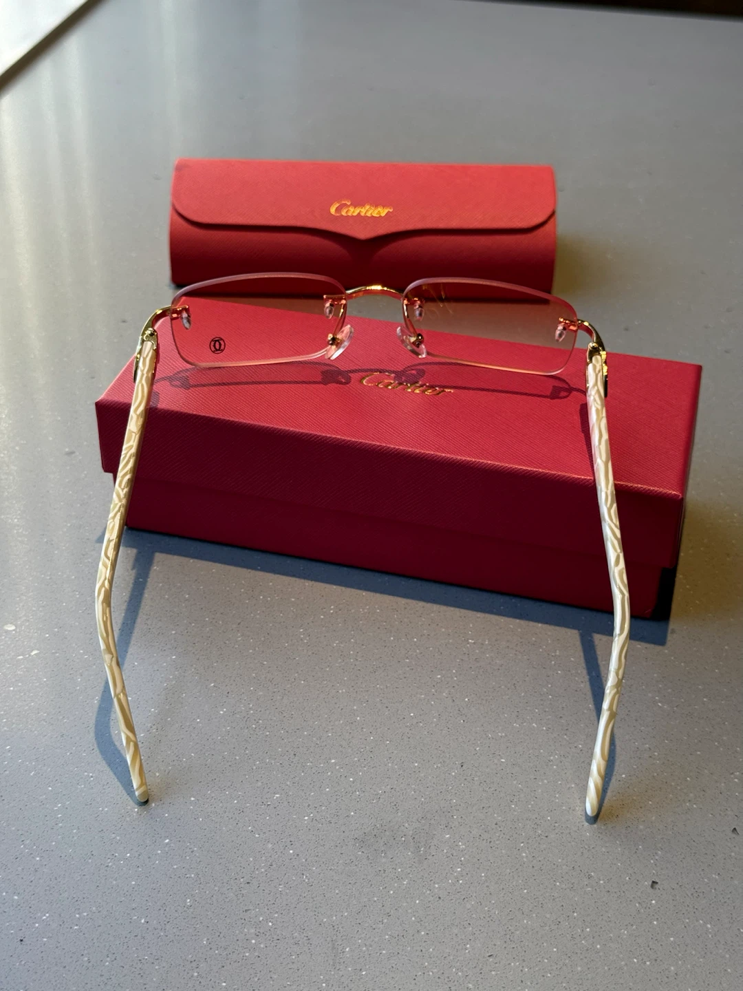 Cartier rimless sunglasses with red case - photo 3