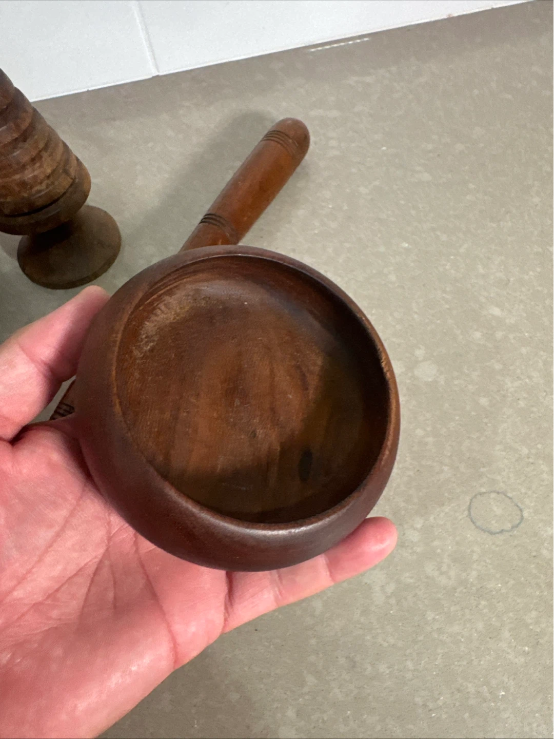 Vintage Hand-Carved Wooden Kitchen Set - photo 3