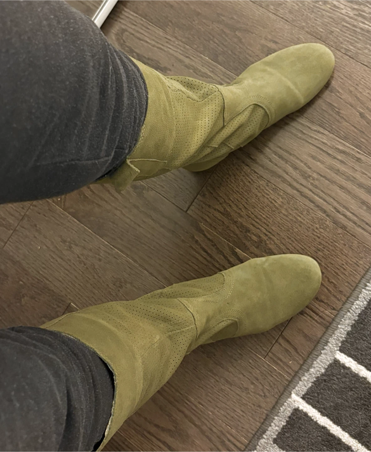 Olive Green Suede Boots size 9.5
