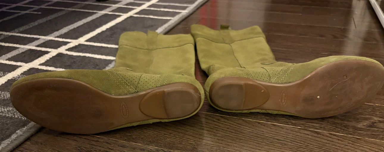 Olive Green Suede Boots size 9.5 - photo 4