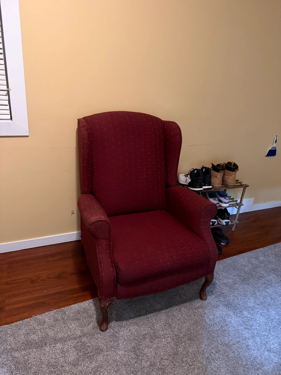 Floral Sofa cum bed and Red Wingback Recliner - photo 3