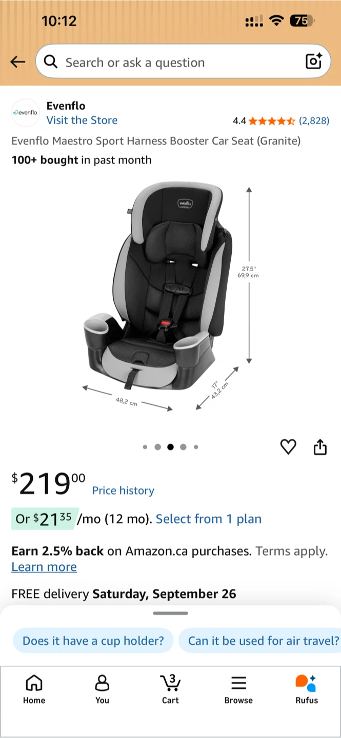 Evenflo Maestro Sport 2-in-1 Car Seat