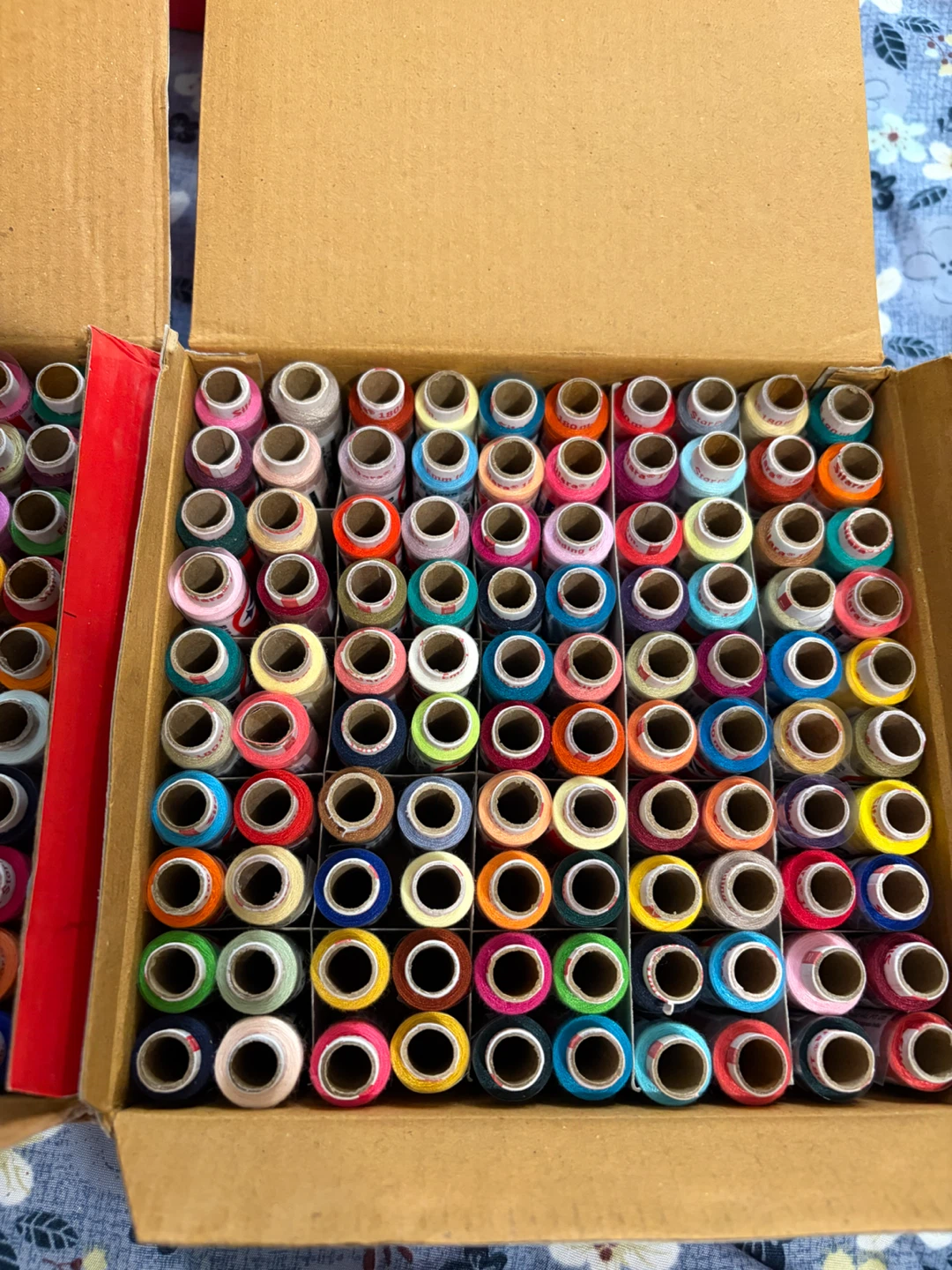 100 polyester thread spools for $30 (180 metres each spool)