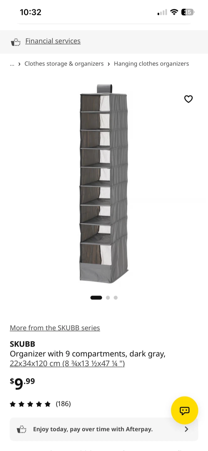✨ IKEA SKUBB Hanging Organizer (9 Compartments) - $5