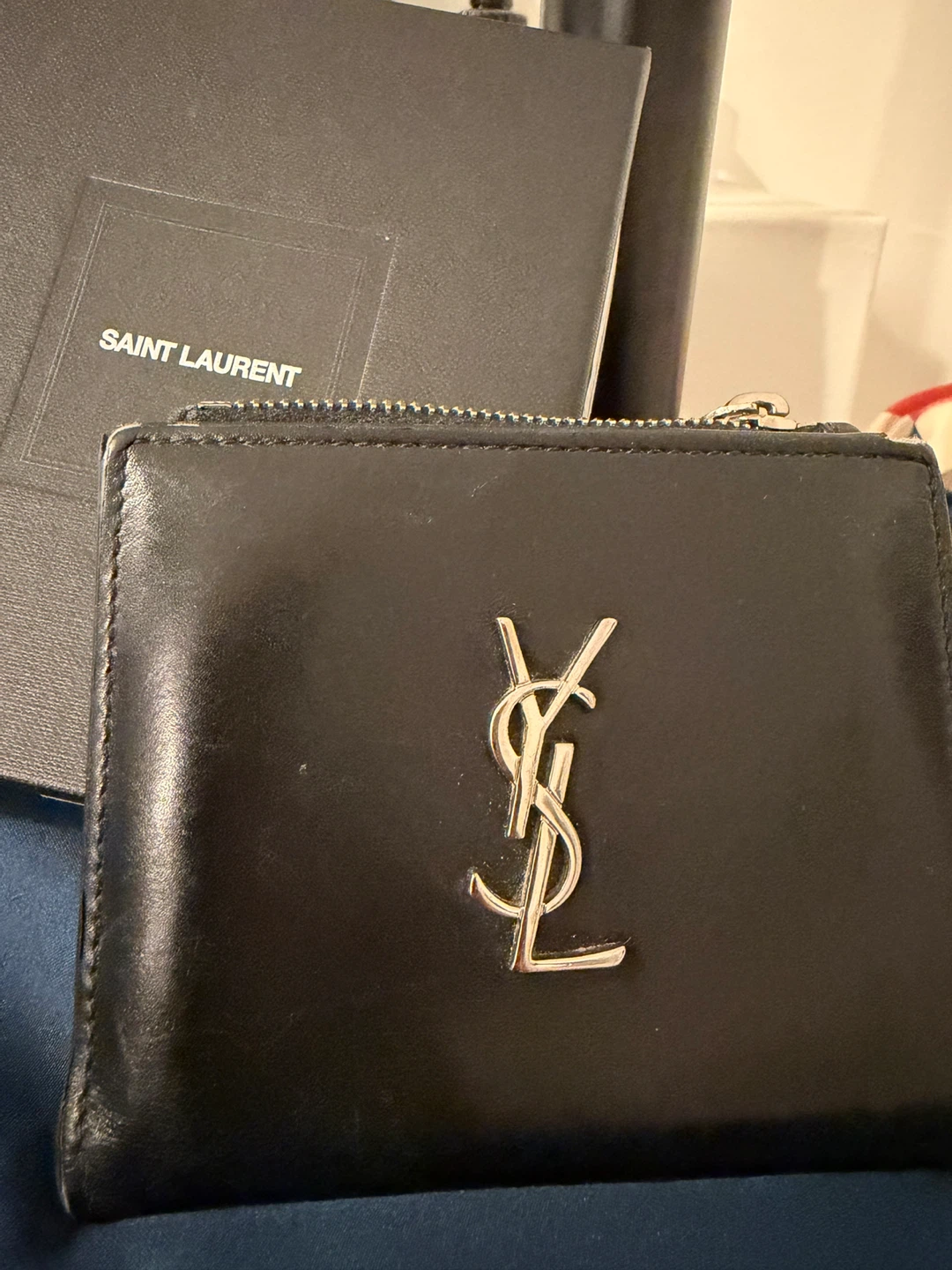 Saint Laurent Black Leather Wallet
