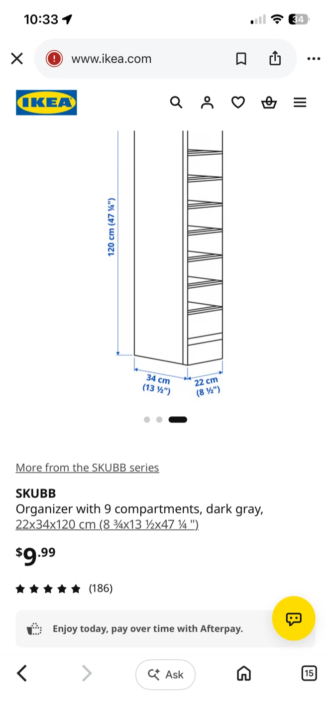 ✨ IKEA SKUBB Hanging Organizer (9 Compartments) - $5 - photo 3