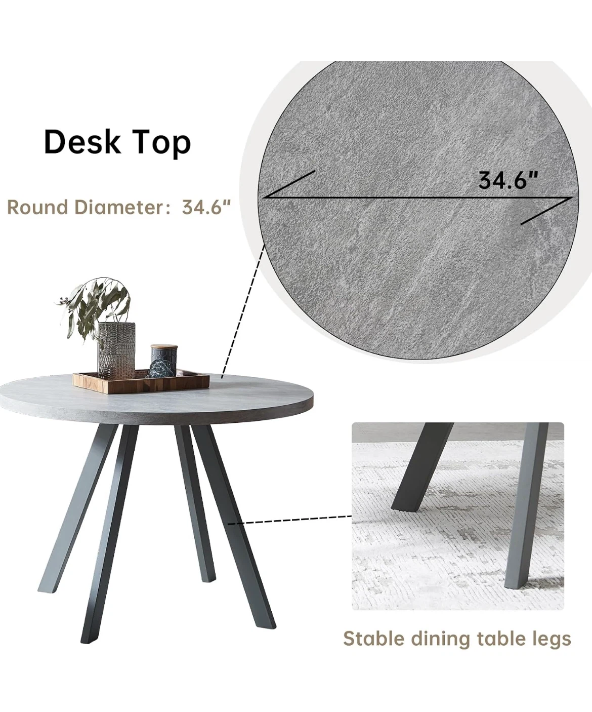 Minimalist Round Dining Table Set with 4 Chairs - photo 5